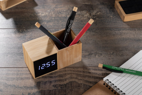 Hodinky se stolním organizérem BAMBOO