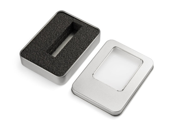 Velká kovová krabička s vložkou na větší flash disk