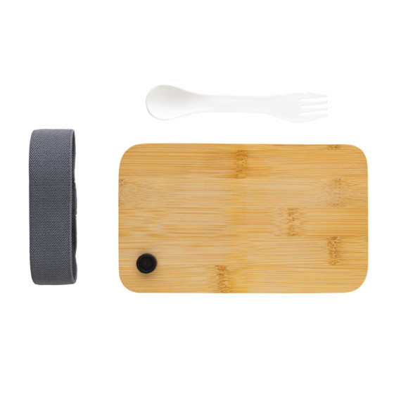 Krabička na jídlo z RCS recykl. plastu s bambusovým víkem