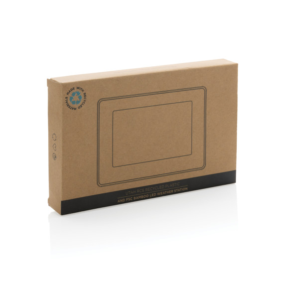 LED hodiny Utah z RCS rec. plastu a bambusu