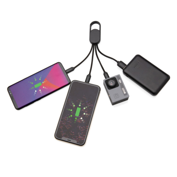 Nabíjecí kabel 4 v 1 s karabinou