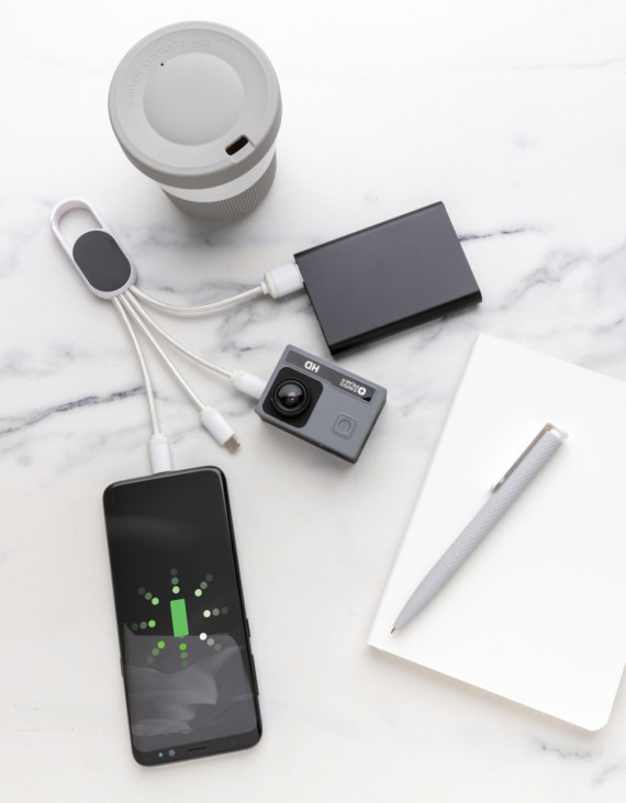 Nabíjecí kabel 4 v 1 s karabinou