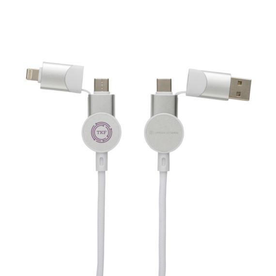 Nabíjecí kabel 6 v 1 Oakland 1,2m 45W z RCS recykl. plastu