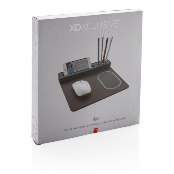 Air podložka pod myš s bezdrátovým nabíjením a USB