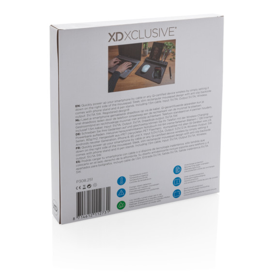 Air podložka pod myš s bezdrátovým nabíjením a USB