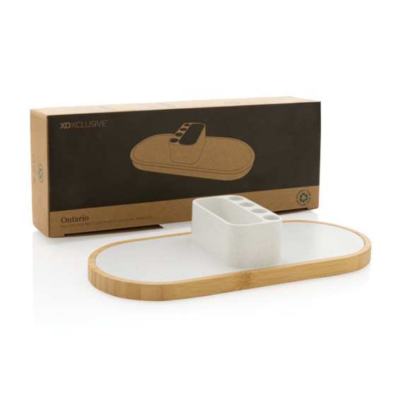 Bezdrátová nabíječka Ontario 10W z RCS rec. plastu a bambusu