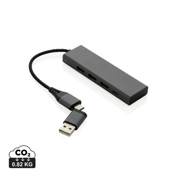 USB rozbočovač Terra z RCS recykl. hliníku