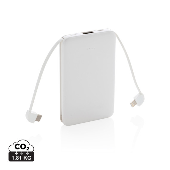 Kapesní powerbanka 5 000 mAh s integrovaným kabelem