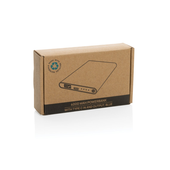 Powerbanka 4.000mAh s USB C z RCS recykl. plastu a hliníku