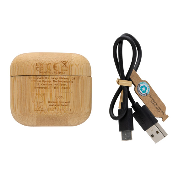 TWS sluchátka z RCS RPET a bambusu