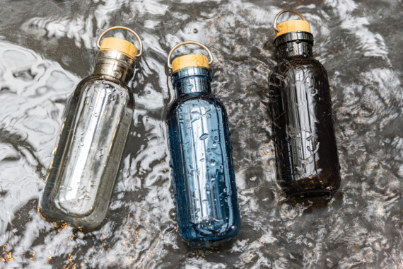 Lahev na vodu z RCS RPET s bambusovým uzávěrem a madlem