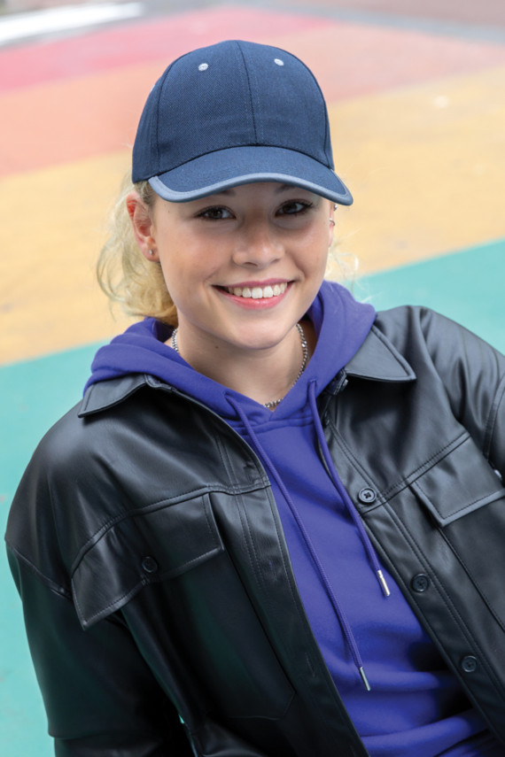 6 dílná kontrastní kšiltovka Impact z 280g rec. bavlny AWARE