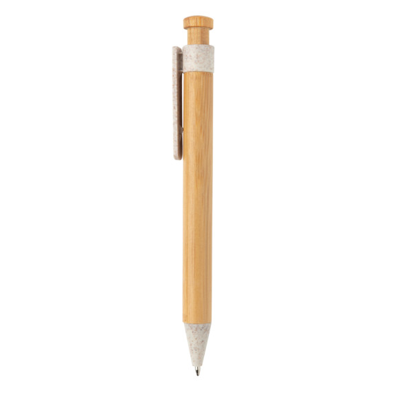 Bambusové pero s klipem z pšeničné slámy