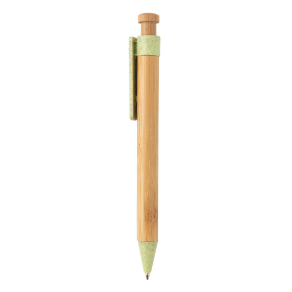 Bambusové pero s klipem z pšeničné slámy