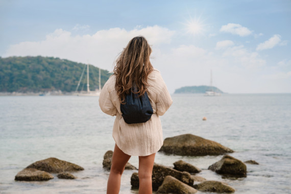 Šňůrkový batoh Impact z recyklovaného denimu AWARE™