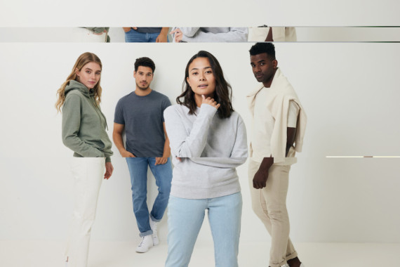 Nebarvená mikina IQONIQ Denali z recykl. bavlny