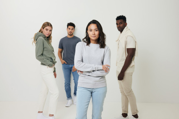 Nebarvená mikina s kapucí IQONIQ Torres z recykl. bavlny