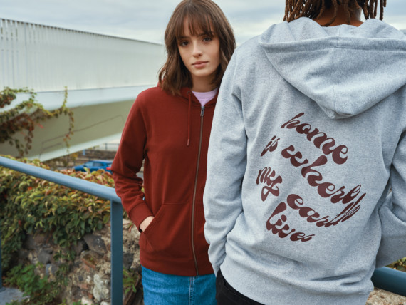 Mikina na zip s kapucí IQONIQ Abisko z recykl. bavlny