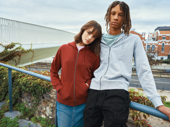 Mikina na zip s kapucí IQONIQ Abisko z recykl. bavlny