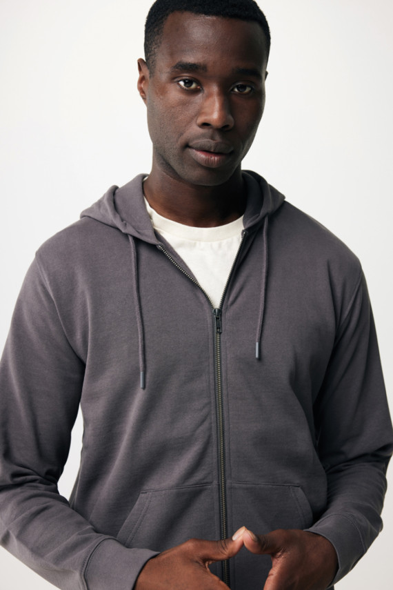 Mikina na zip s kapucí IQONIQ Abisko z recykl. bavlny