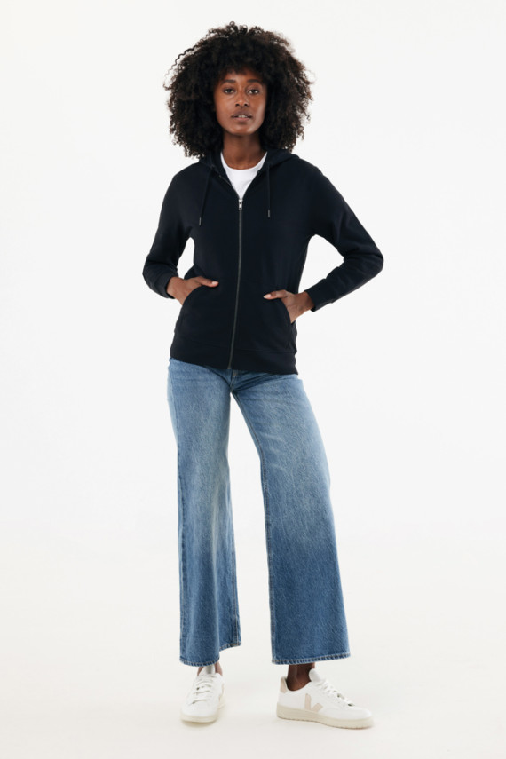 Mikina na zip s kapucí IQONIQ Abisko z recykl. bavlny