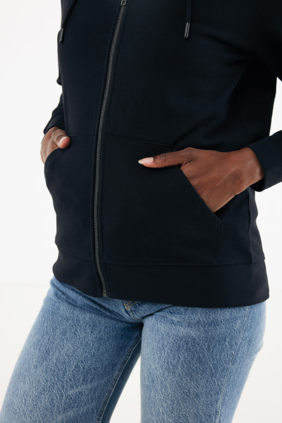 Mikina na zip s kapucí IQONIQ Abisko z recykl. bavlny