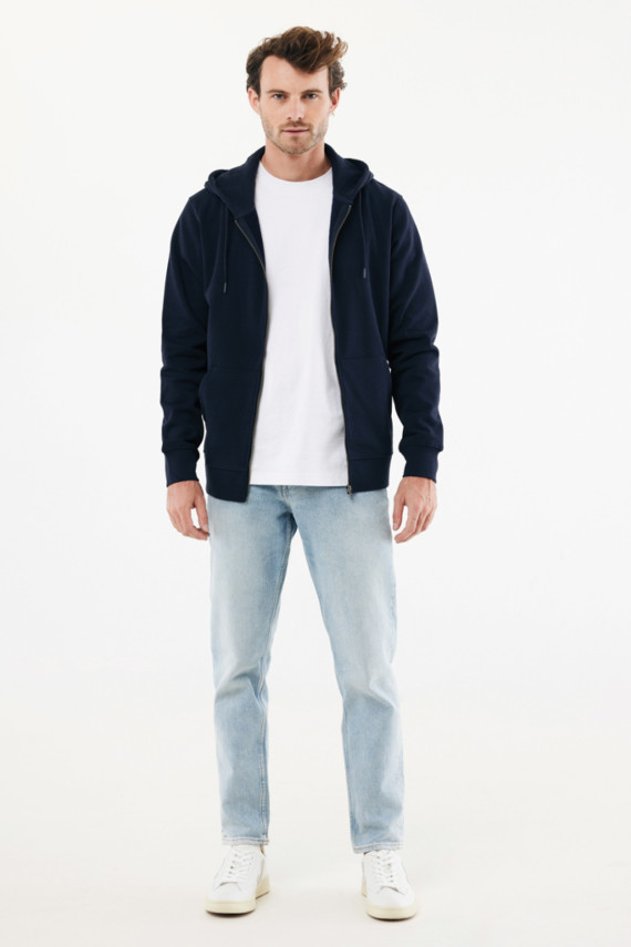 Mikina na zip s kapucí IQONIQ Abisko z recykl. bavlny