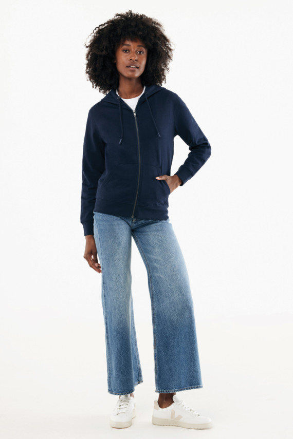 Mikina na zip s kapucí IQONIQ Abisko z recykl. bavlny