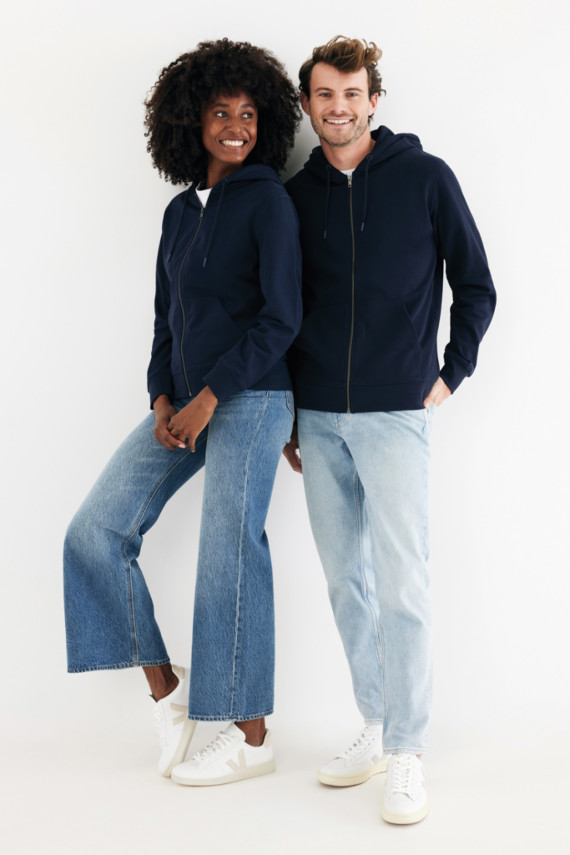 Mikina na zip s kapucí IQONIQ Abisko z recykl. bavlny