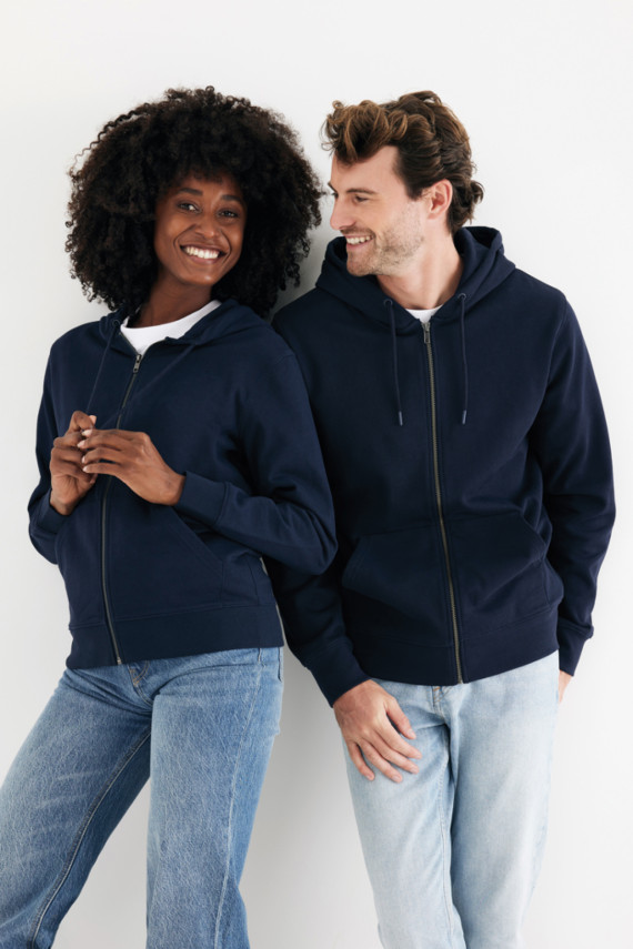 Mikina na zip s kapucí IQONIQ Abisko z recykl. bavlny