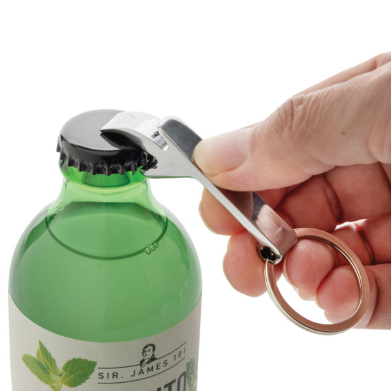 Klíčenka s otvírákem z RCS recykl. slitiny zinku