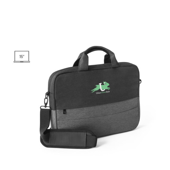 GENOA. Polstrovaná taška na notebook z 600D recyklovaného polyesteru s vysokou hustotou 15"