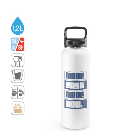 SINNER. Láhev z 90% recyklované nerezové oceli s velkou kapacitou až 1200 ml