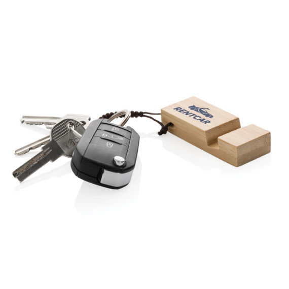 Bambusová klíčenka se stojánkem na telefon