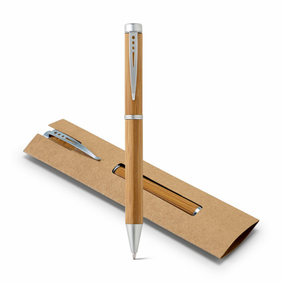 LAKE. Kuličkové pero Bamboo s otočným mechanismem a kovovým klipem