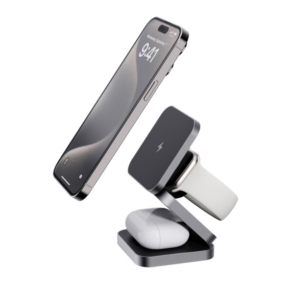 Skládací nabíječka 3v1 15W Terra z RCS recykl. hliníku