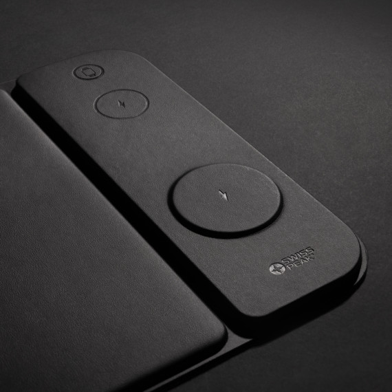 Podložka pod myš z RCS recykl. PU s 15W bezdrát. nabíjením