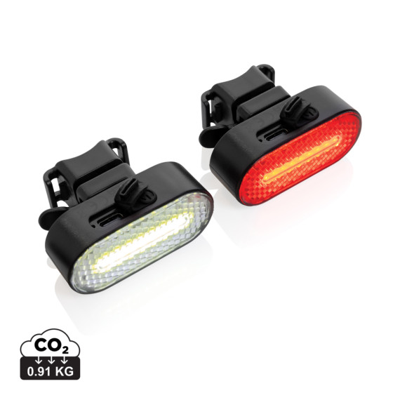Sada USB dobíjitelných světel na kolo Lumino z RCS plastu