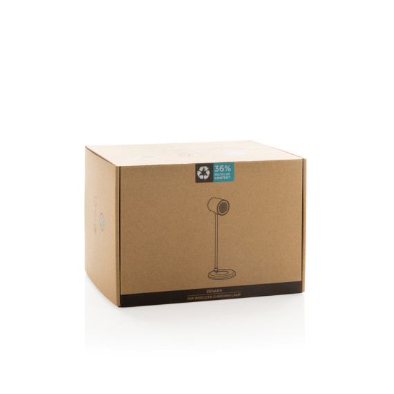 Stolní lampa Zenara s 15W bezdr. nabíjením z RCS plastu