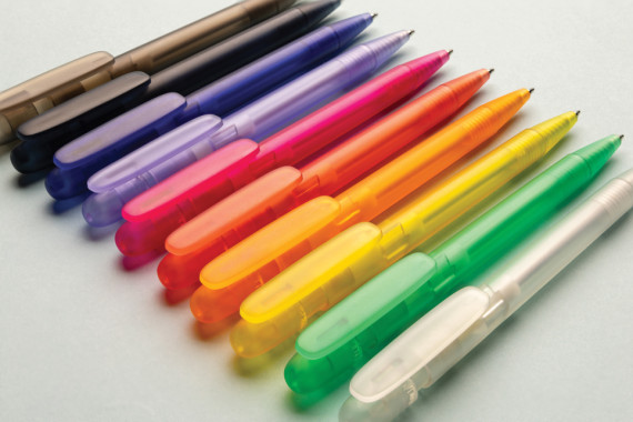 Průhledné pero Devin z GRS recykl. ABS