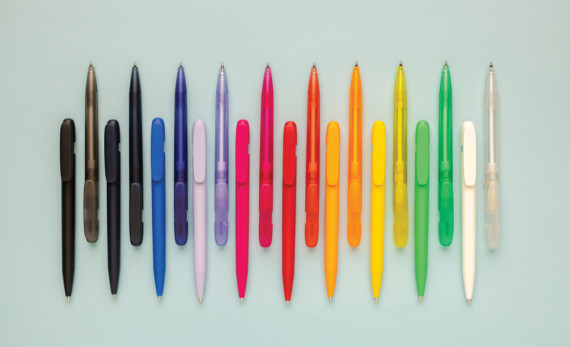 Průhledné pero Devin z GRS recykl. ABS