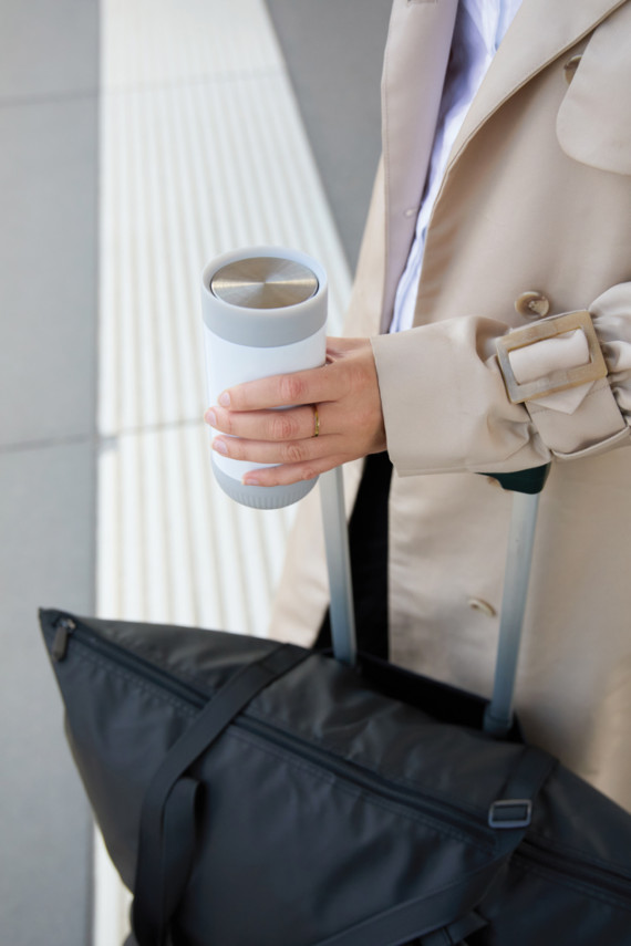 Termohrnek s push zavíráním VINGA Erie z RCS recyk. SS 350ml