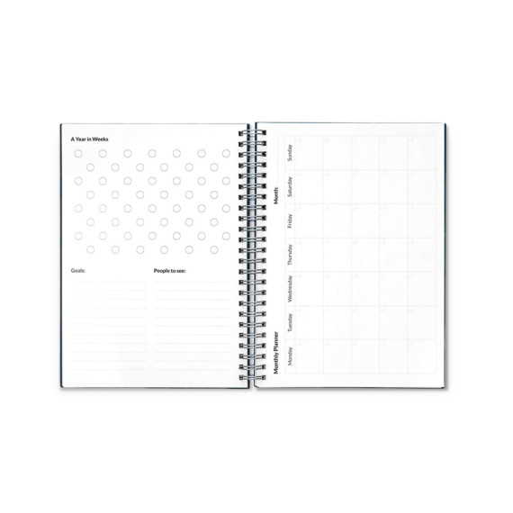 STARTER KIT INFINITE PLANNER A5. Sada obsahuje "nekonečný deník", čistící sadu, fix a držák na popisovače