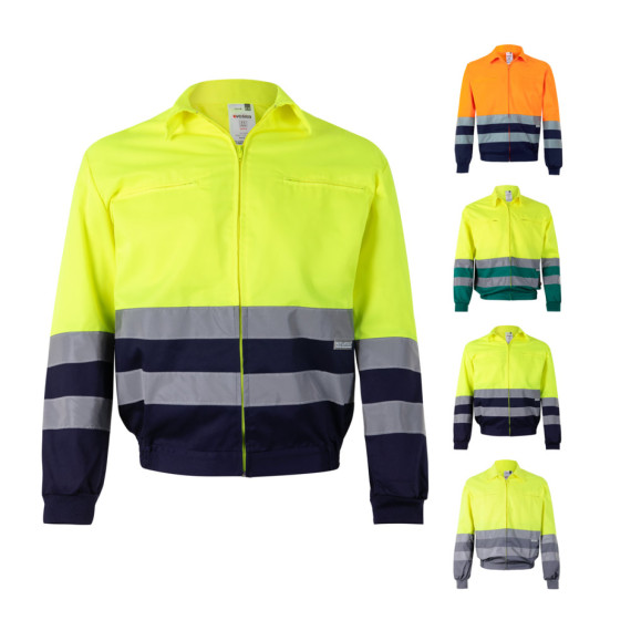 VL NEPTUNE LARGE. Dvoubarevná keprová bunda (210 g/m²) z polyesteru (80 %) a bavlny (20 %)