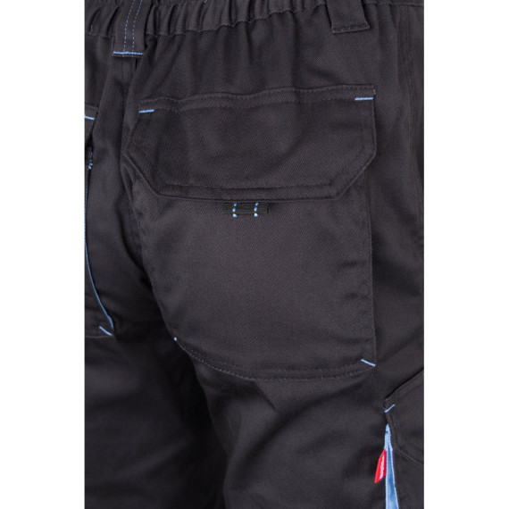 VL FIDES. Dvoubarevné strečové kalhoty s mnoha kapsami (240 g/m²), z bavlny (46 %), EME (38 %) a polyesteru (16 %)