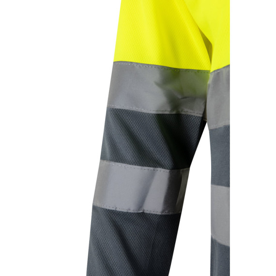 VL VULCAN. Dvoubarevná polokošile z ptačí perspektivy (160 g/m²) s dlouhým rukávem, z polyesteru (100 %)