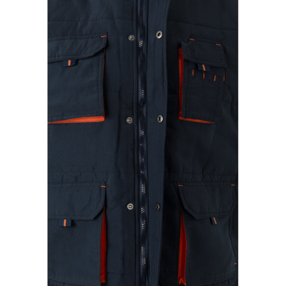 VL NERGAL. Vycpaná vesta, dvoubarevná, vícekapsová (120 g/m²), z polyesteru (100 %)