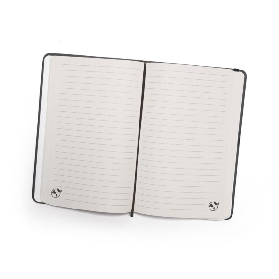CAMPUS. Zápisník A5 v pevné vazbě z PU (35% recyklace) s linkovanými stránkami ze 100% recyklovaného
