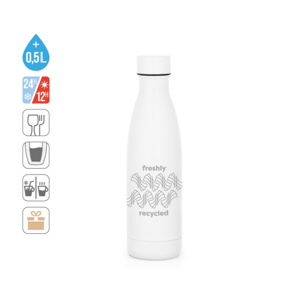 RE-BUFFON M. Termoska vyrobená z 90% recyklované nerezové oceli 520 ml