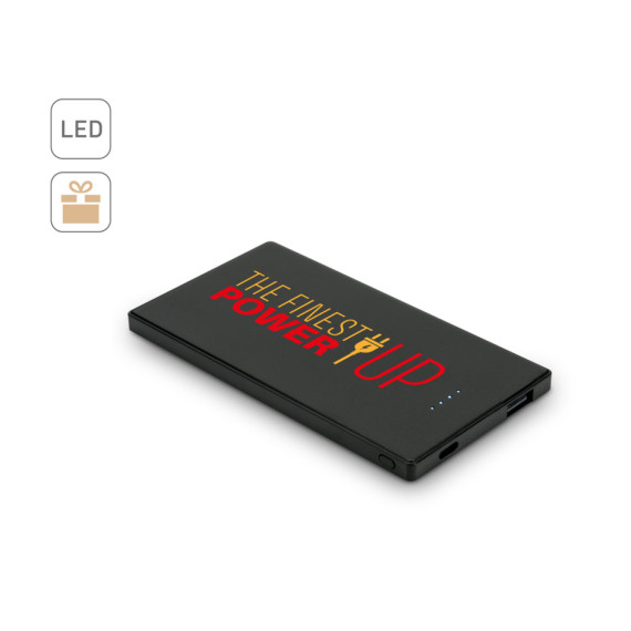 DENNING. Tenká powerbanka z nerezové oceli s kapacitou 5 000 mAh